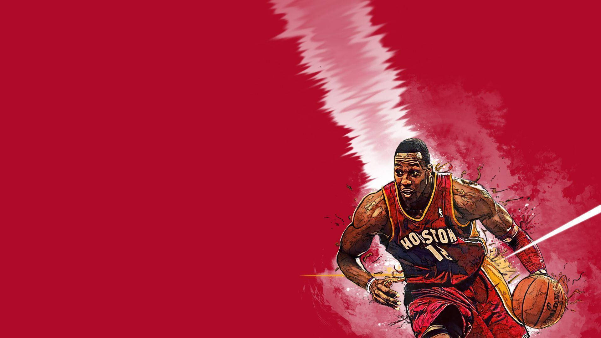 Dwight Howard Houston Rockets Cartoon Art Background