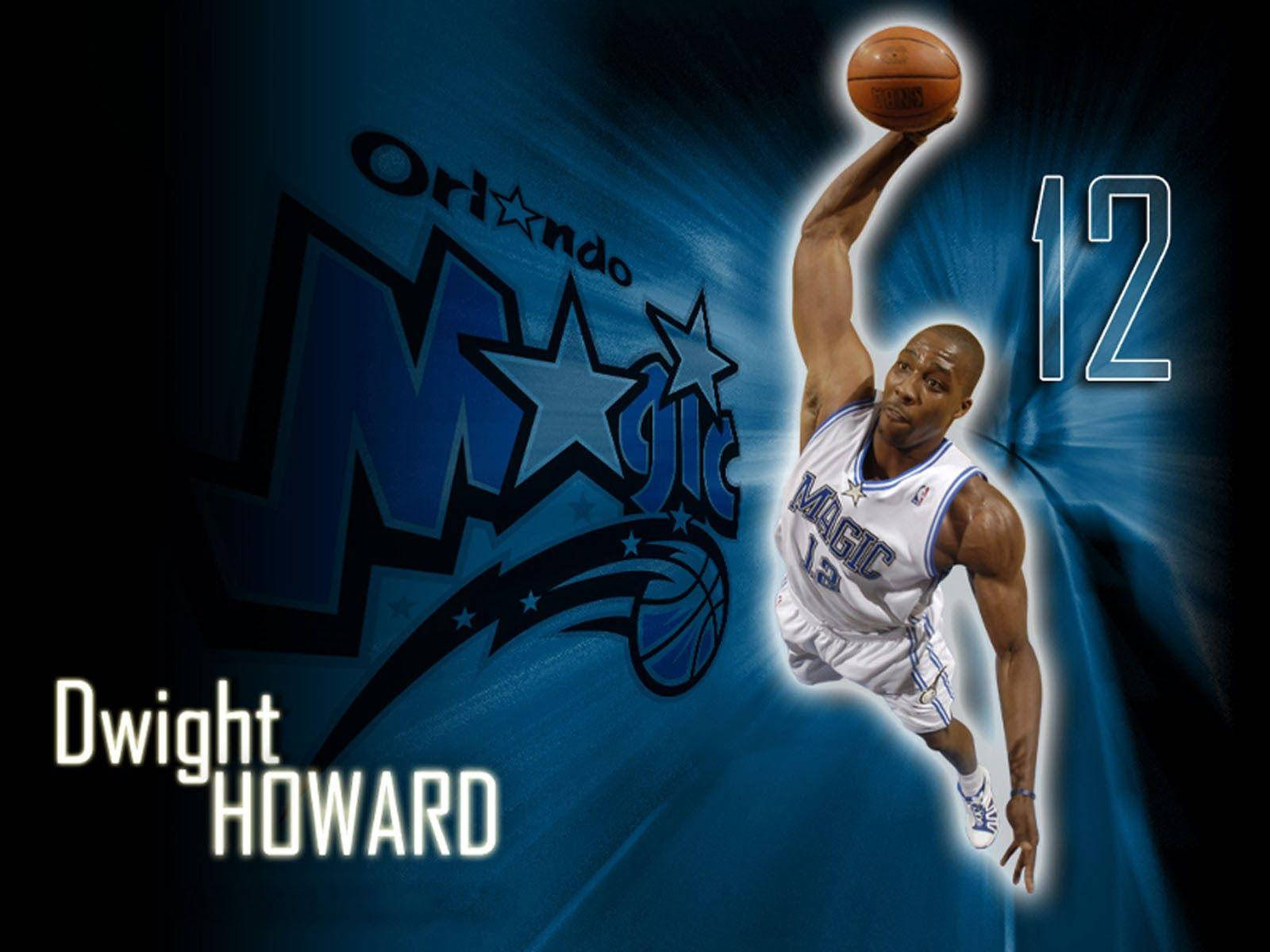 Dwight Howard Orlando Magic Slam Dunk Art Background