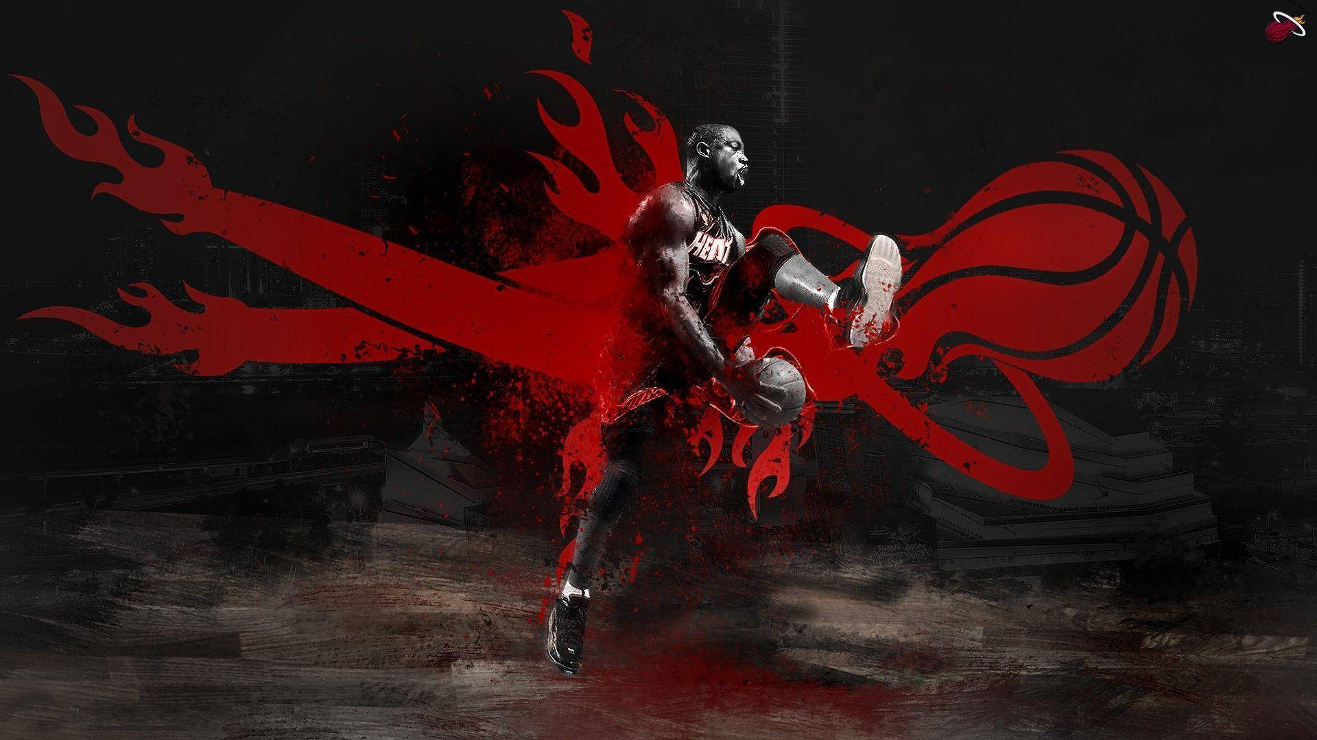 Dwyane Wade Between The Legs Dribble Painted Art