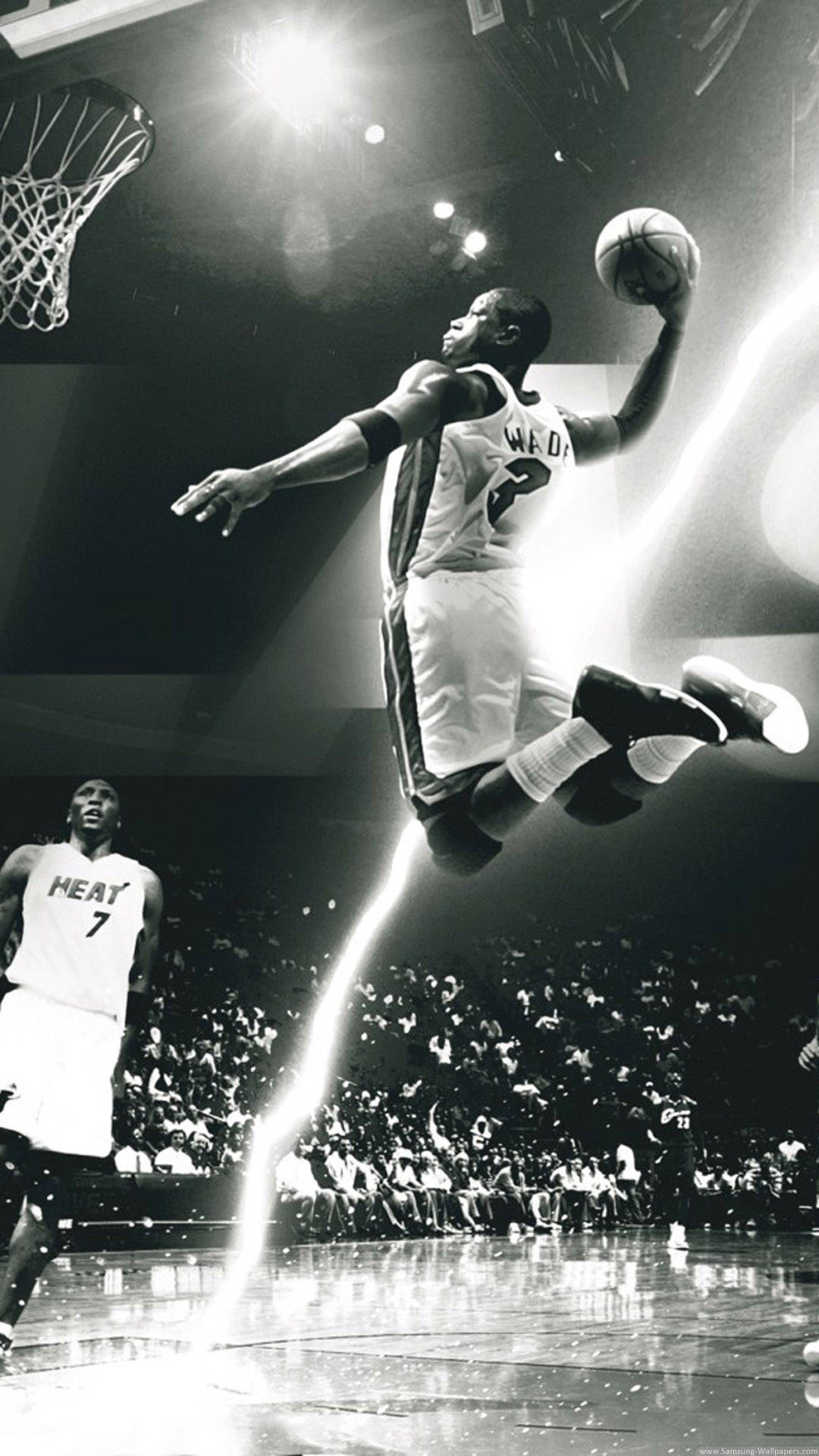 Dwyane Wade Dunking Cool Basketball Iphone Background