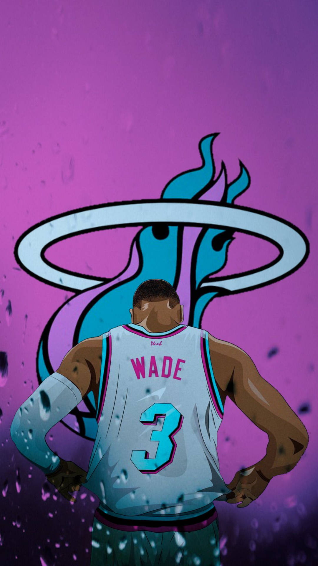 Dwyane Wade Turning His Back Jersey Number Three Background