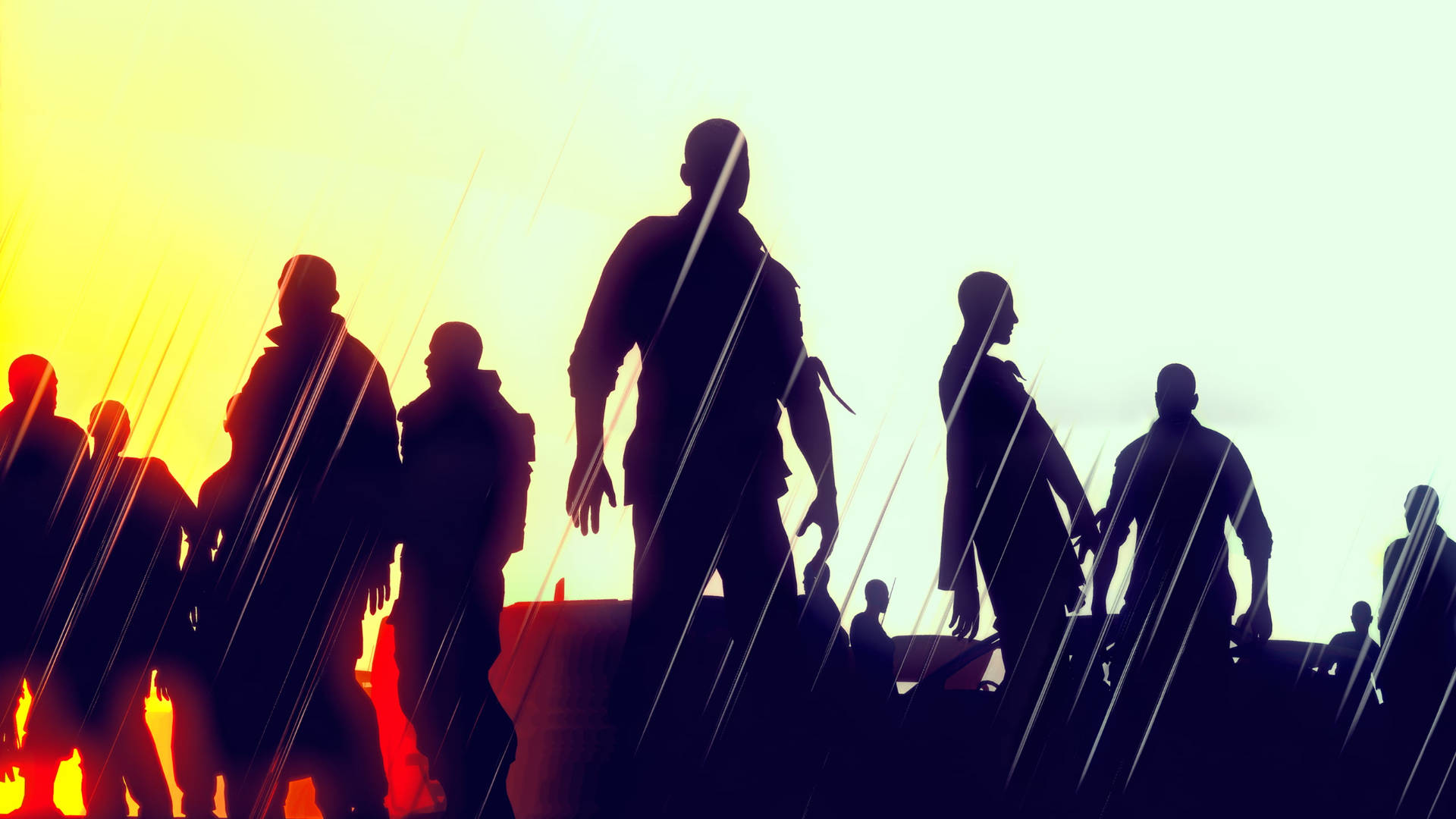 Dying Light Zombie Silhouettes Background