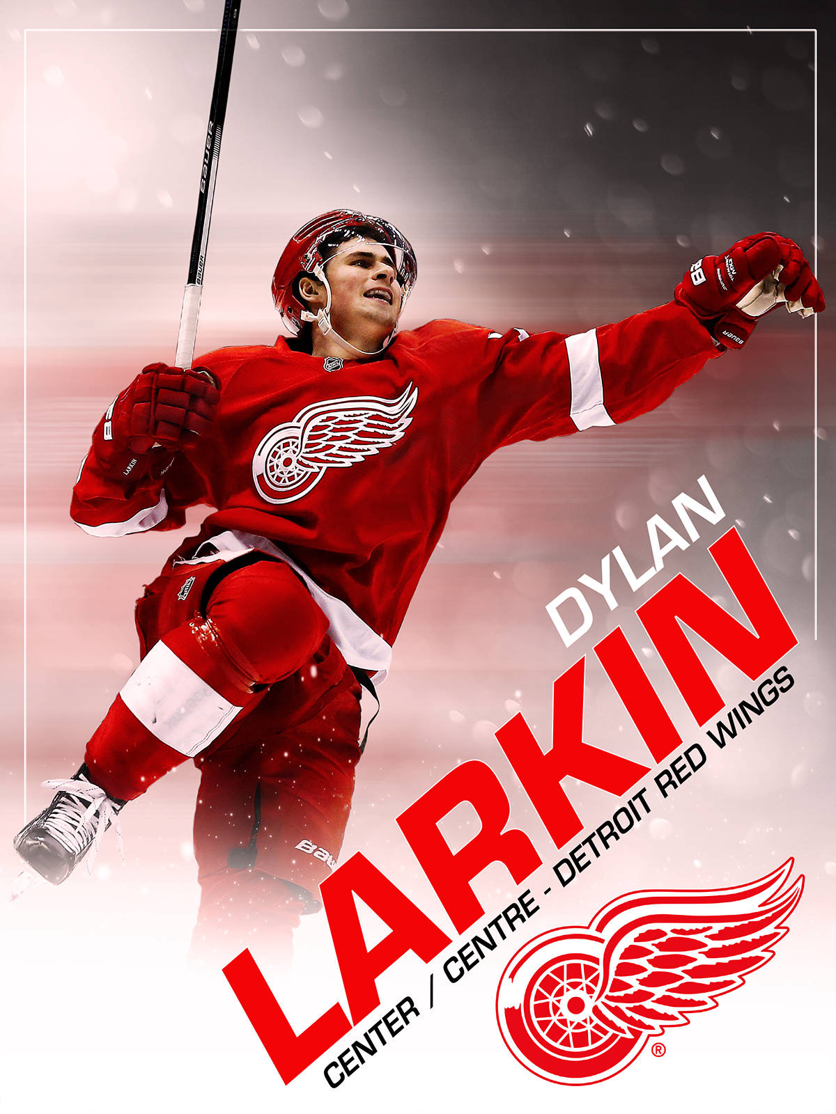 Dylan Larin Red Wings Center Background