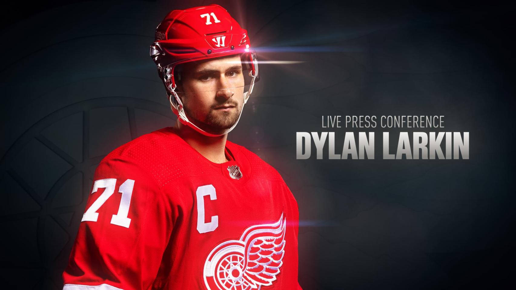 Dylan Larkin Nhl Player Press Conference Background