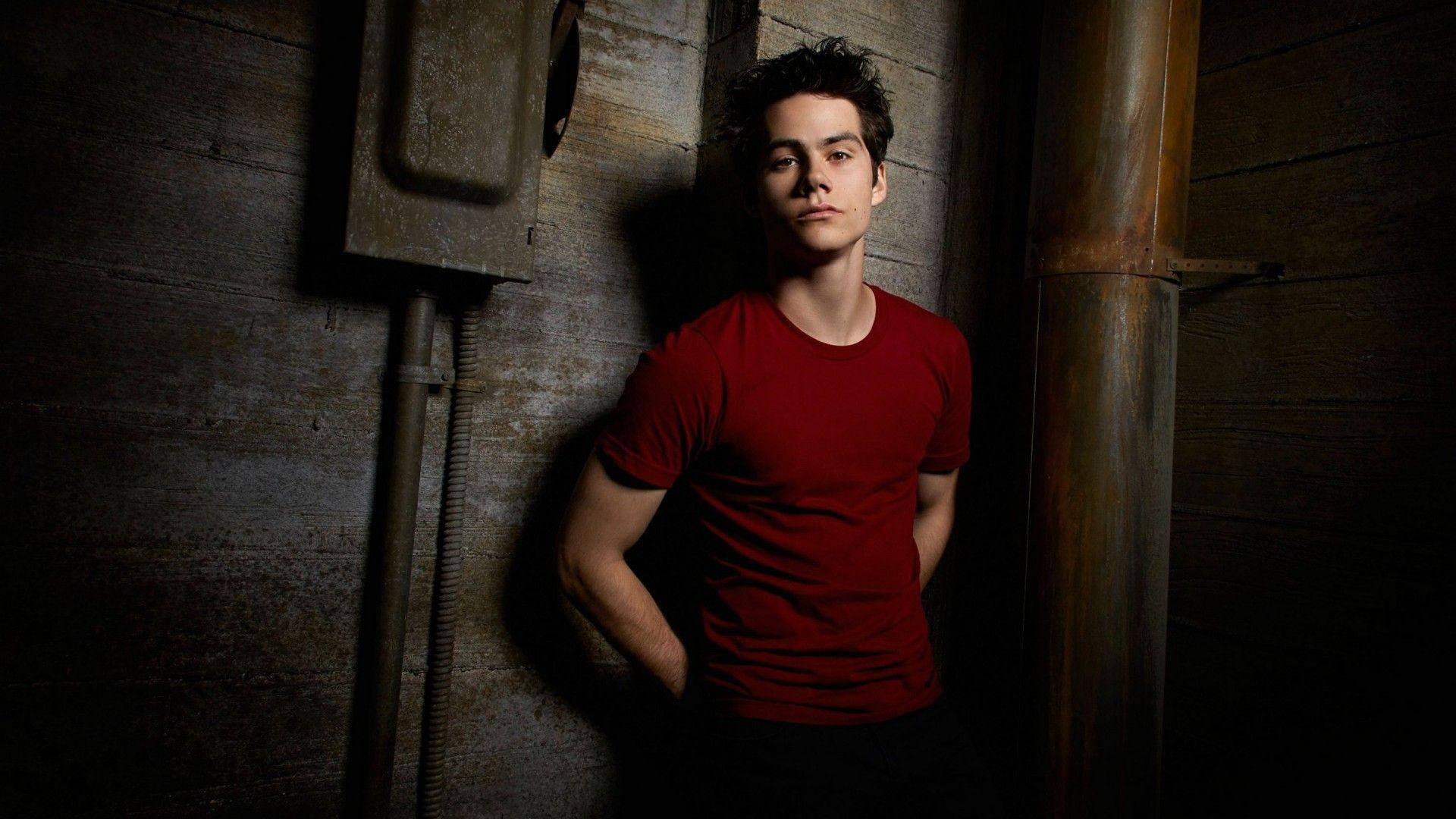 Dylan O'brien Red Shirt Background