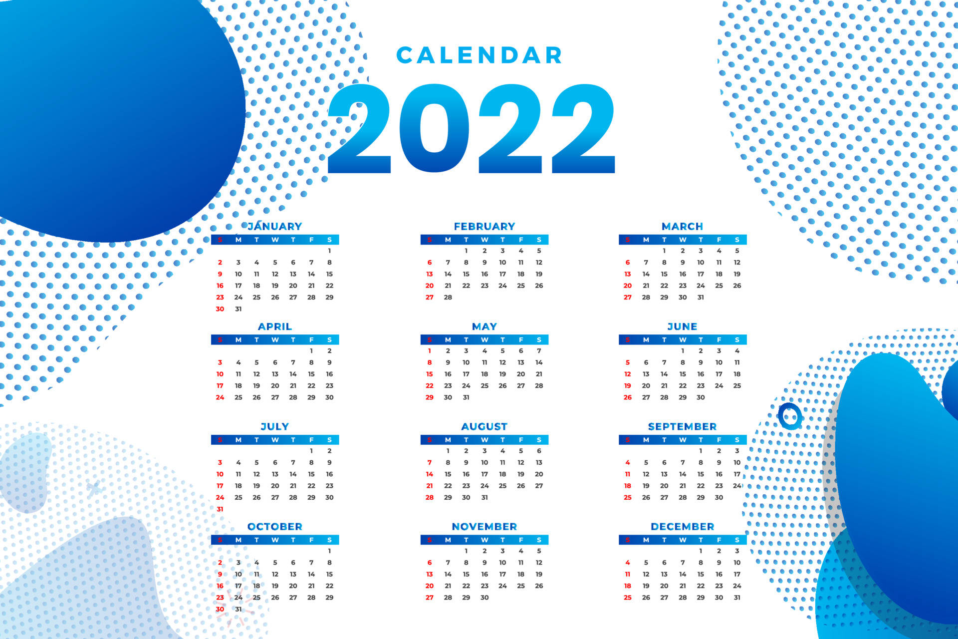 Dynamic 2022 Calendar Background