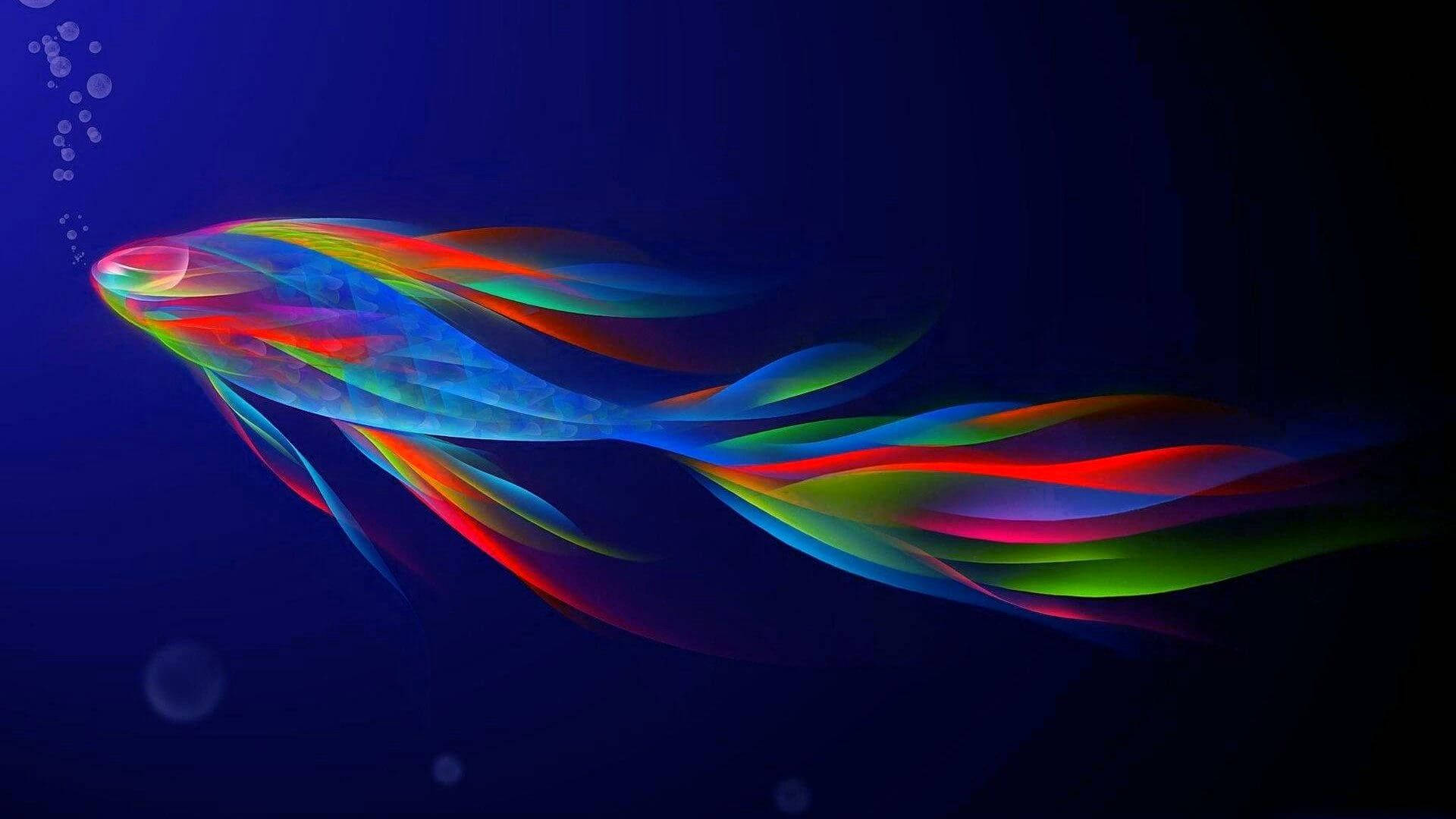Dynamic Abstract Rainbow Fish Background