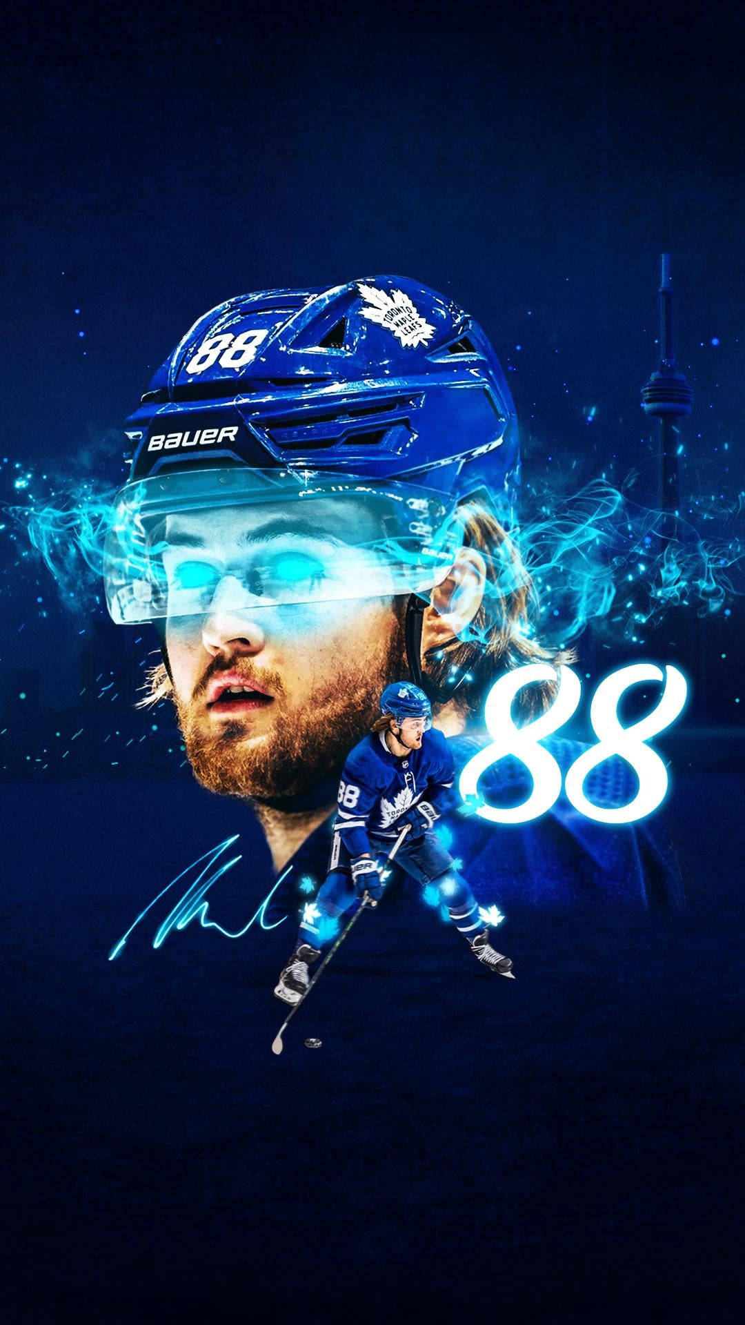 Dynamic Action Shot Of Nhl Star William Nylander Background