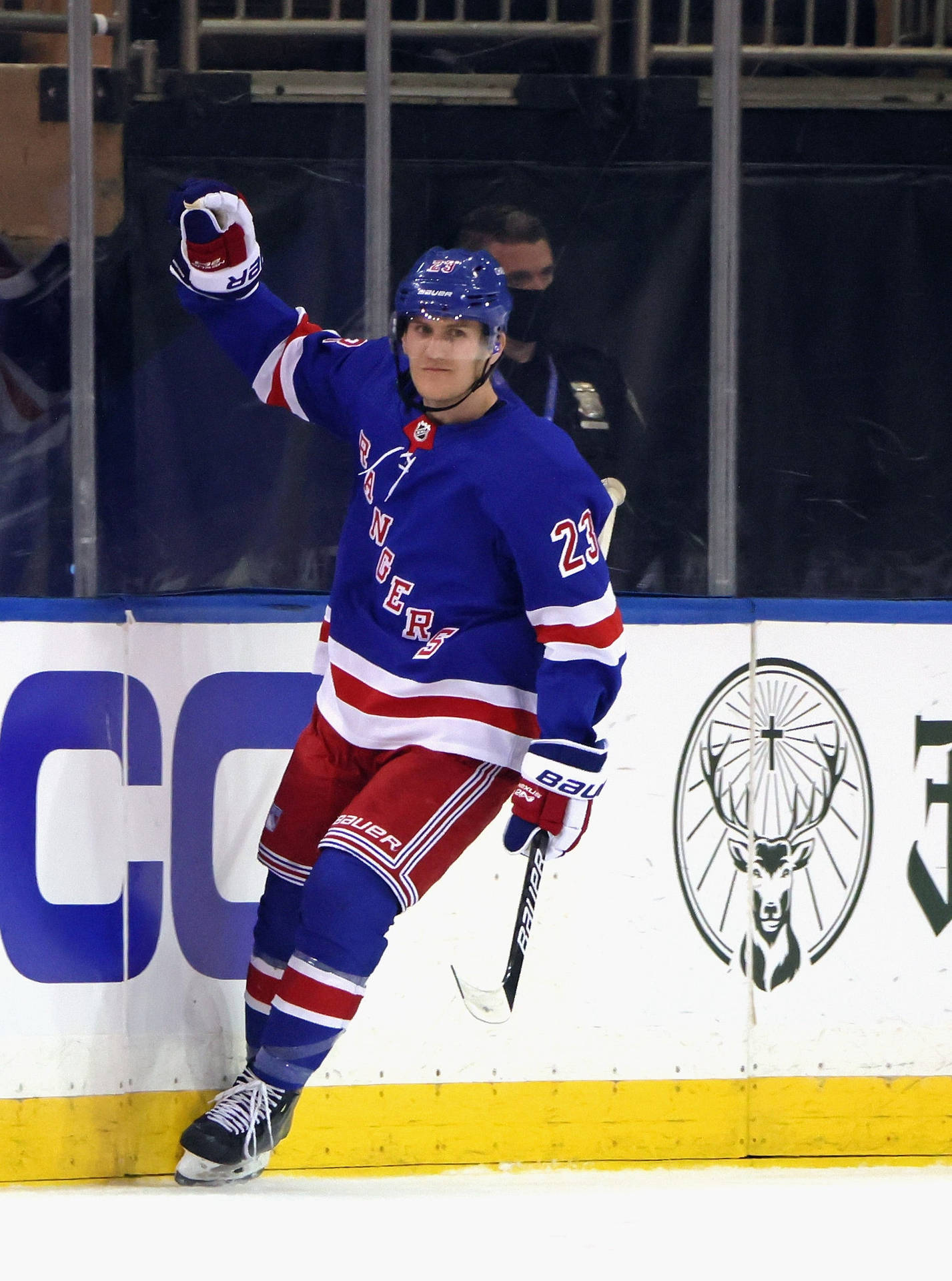 Dynamic Adam Fox In Action With The New York Rangers Background