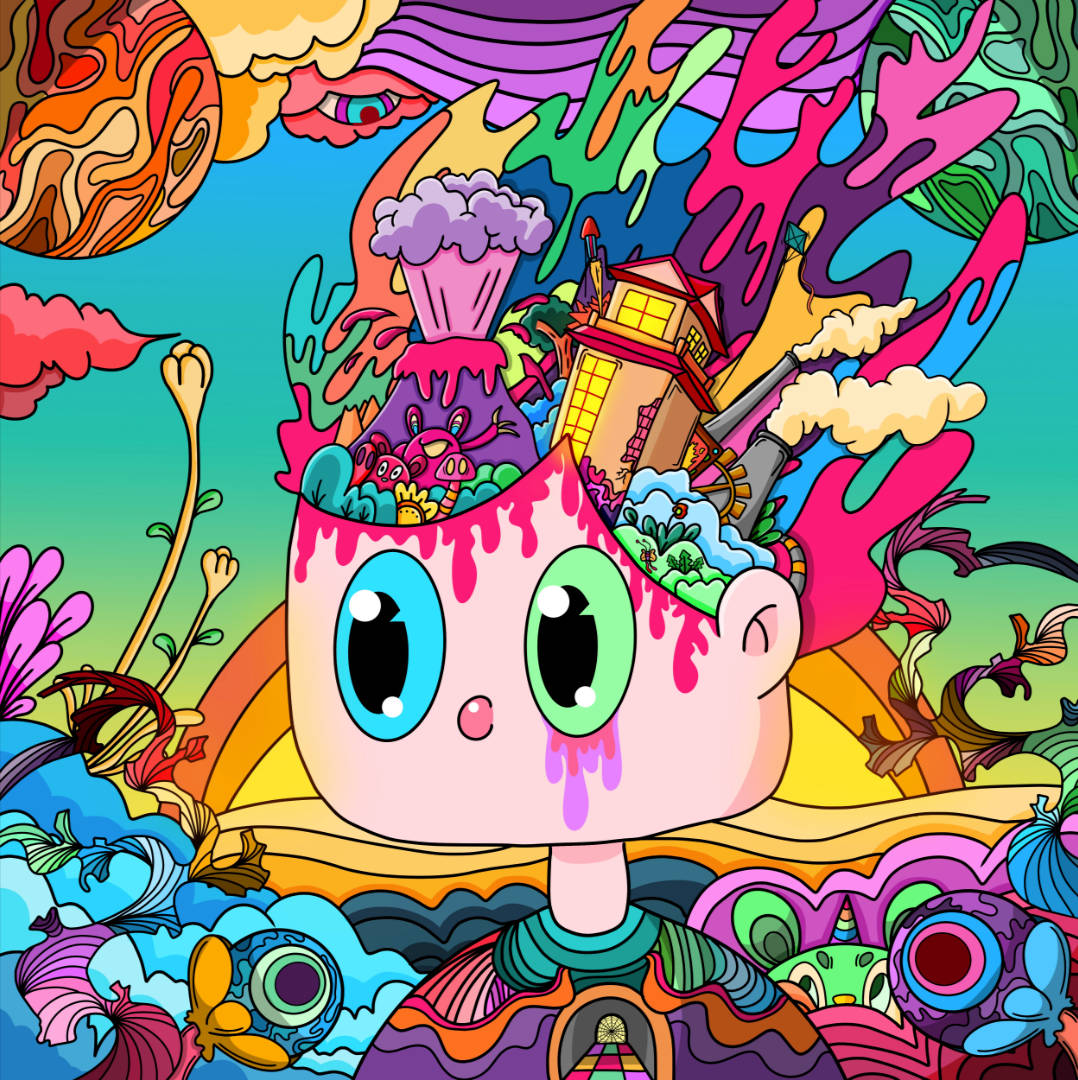 Dynamic And Colorful Trippy Cartoon Background