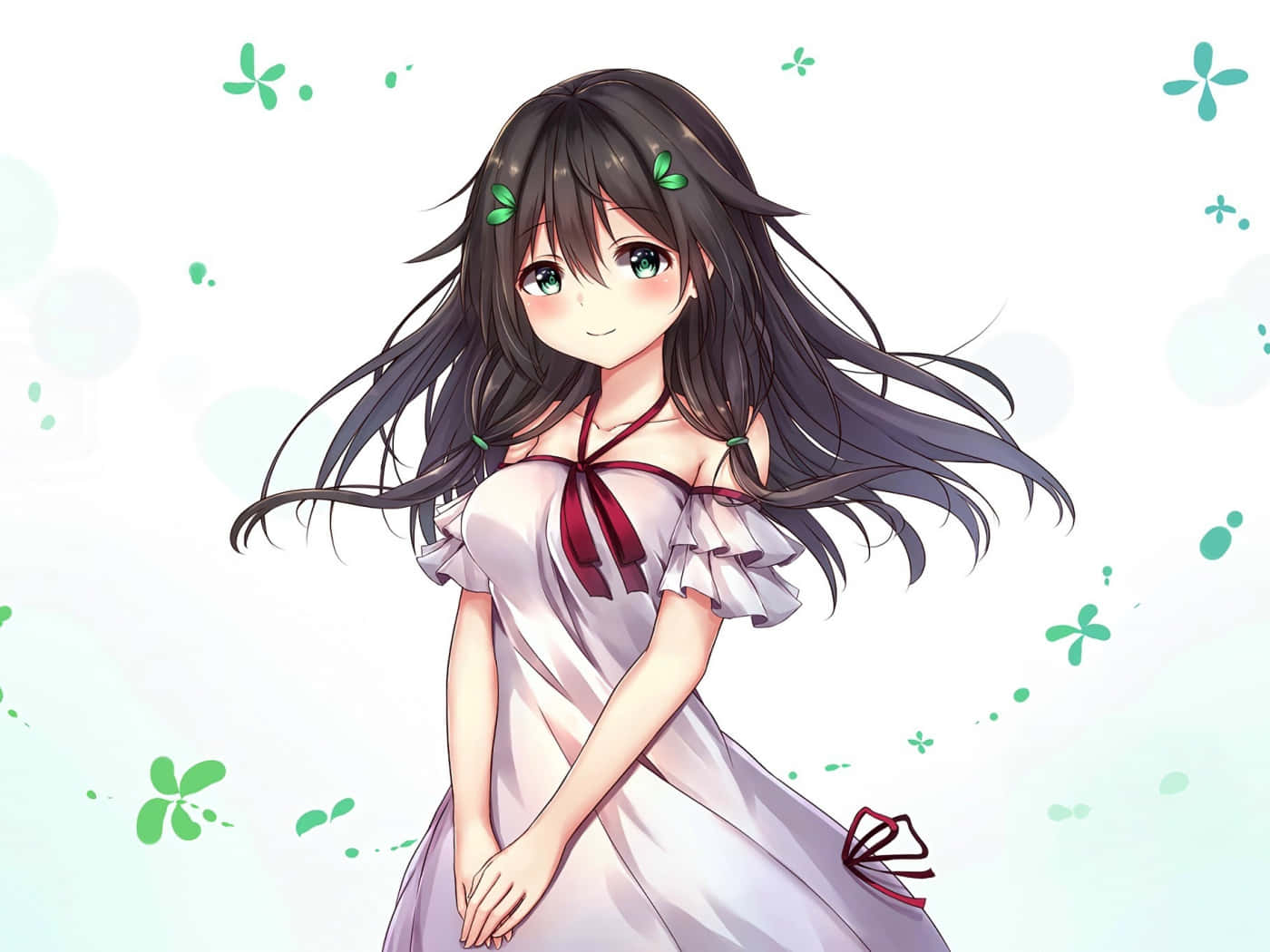 Dynamic Anime Cute Green Eyes Girl