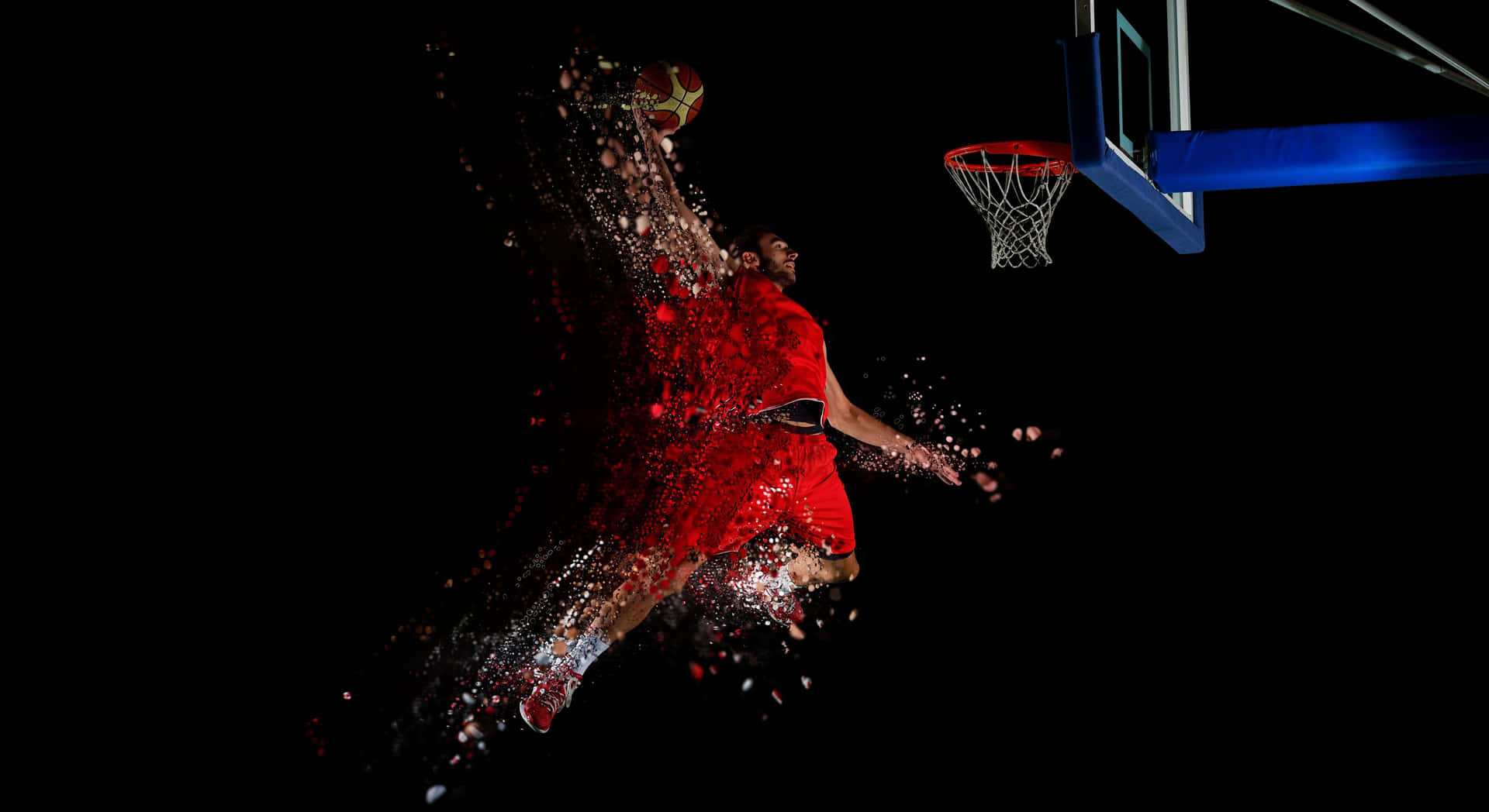 Dynamic Basketball Dunk Liquid Transformation Background
