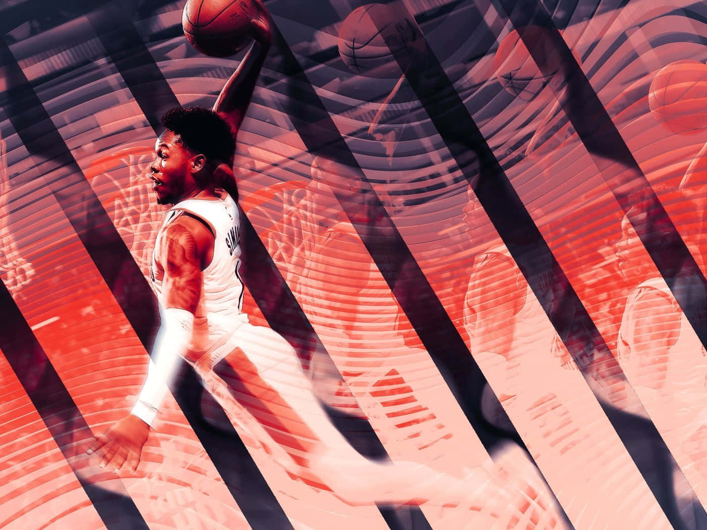 Dynamic Basketball Player Dunk Art
