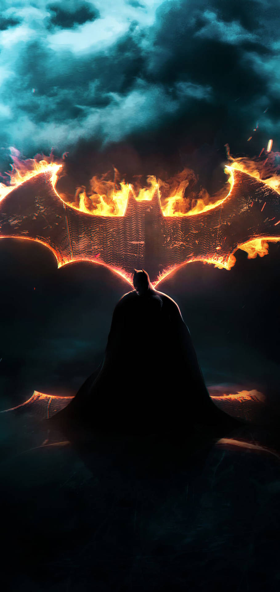 Dynamic Batman Dark Symbol Illuminated Iphone Wallpaper Background