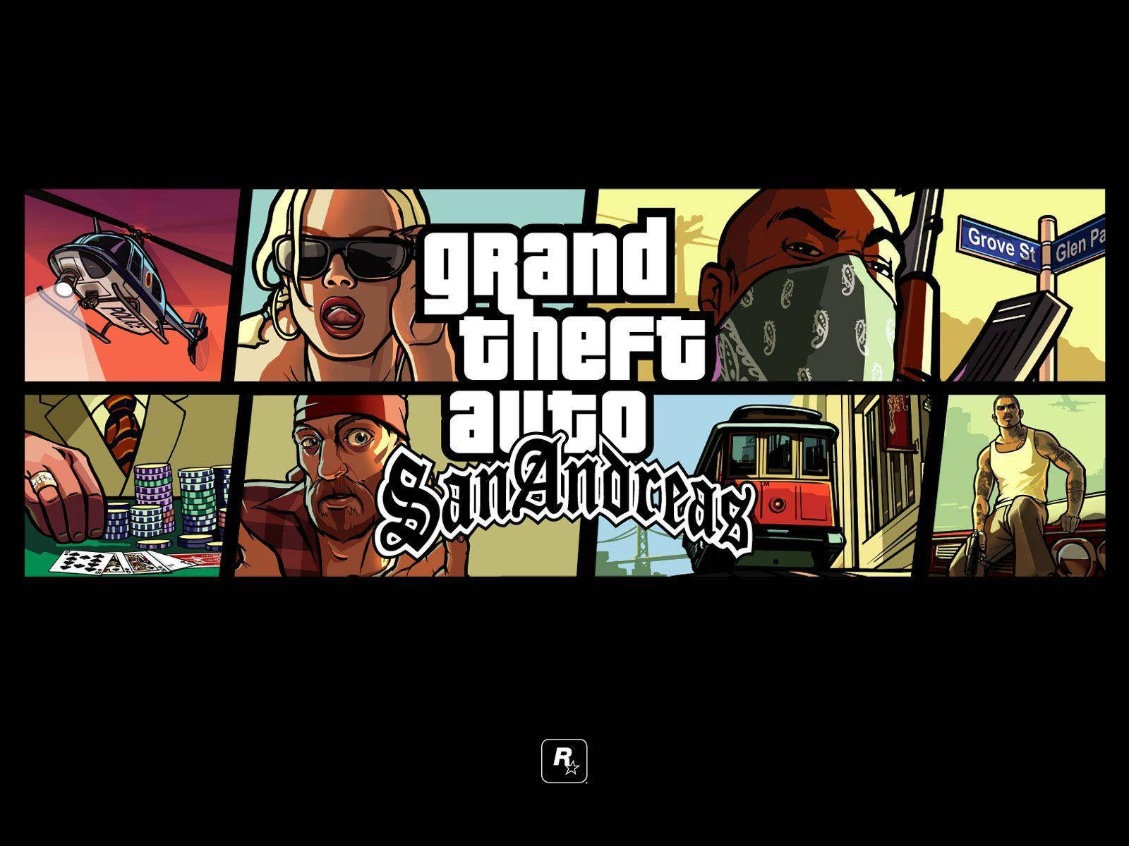 Dynamic Character Collage From Gta: San Andreas Background