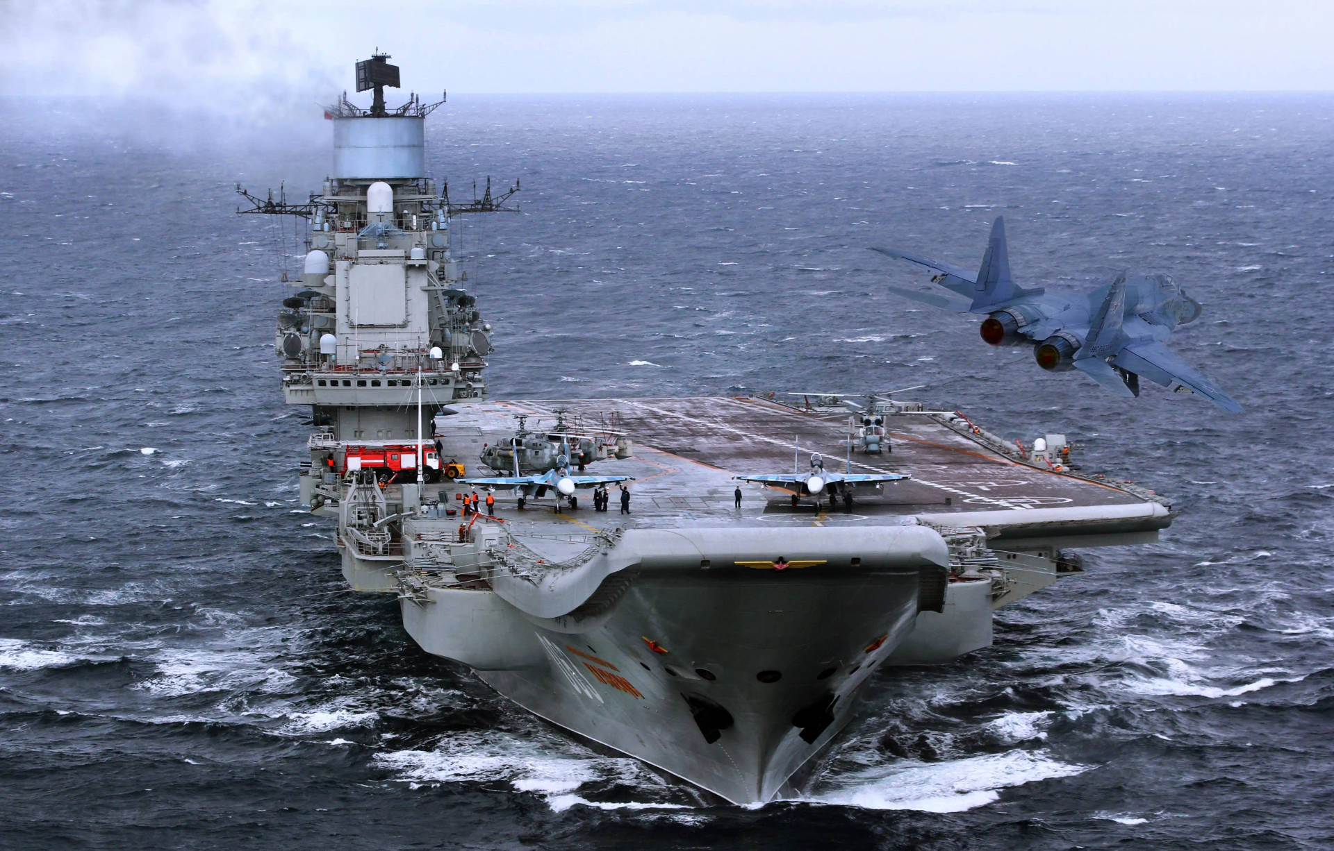 Dynamic Duo - Su-30 Fighter Jet And Admiral Kuznetsov Aircraft Carrier