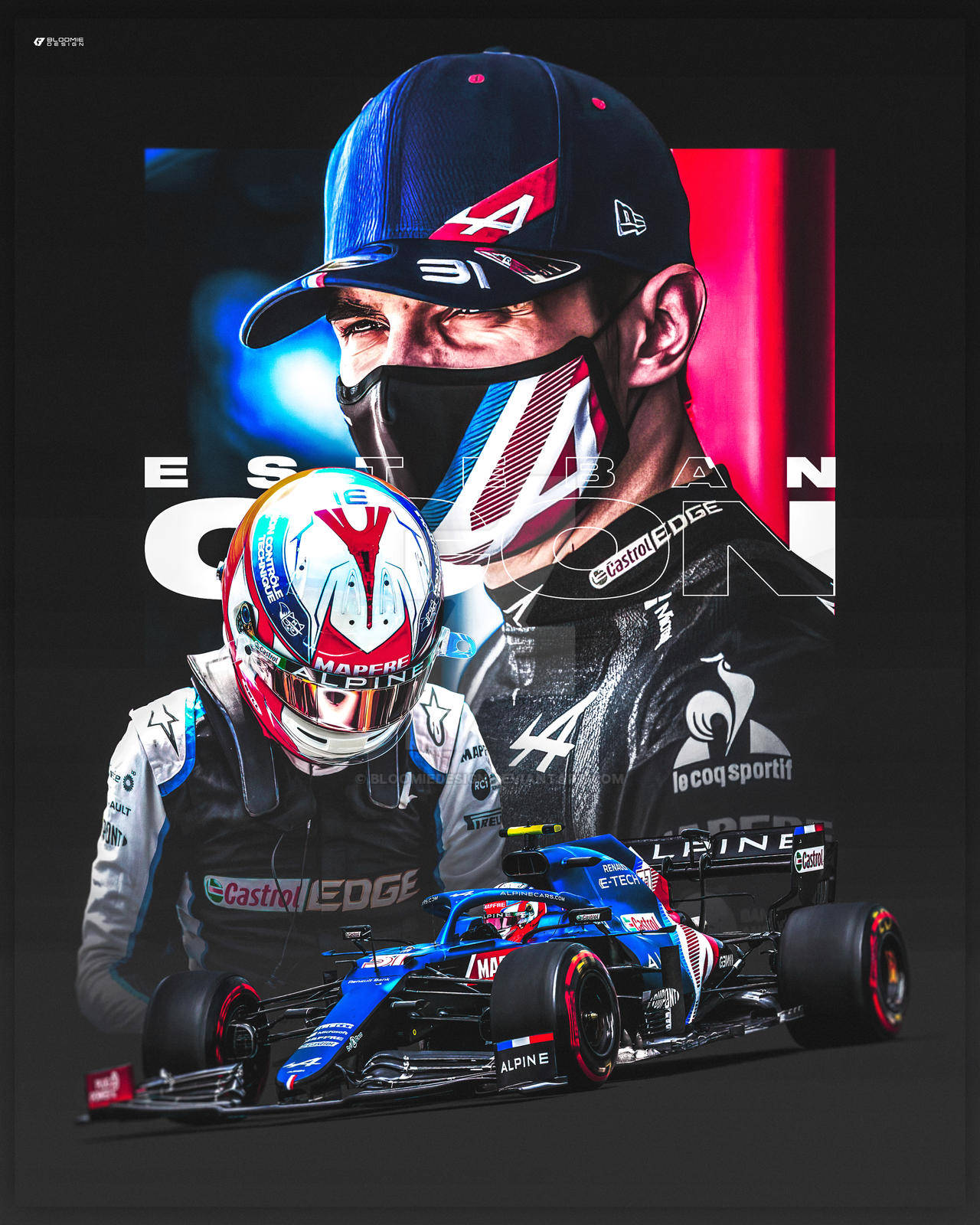 Dynamic Esteban Ocon In Action Background