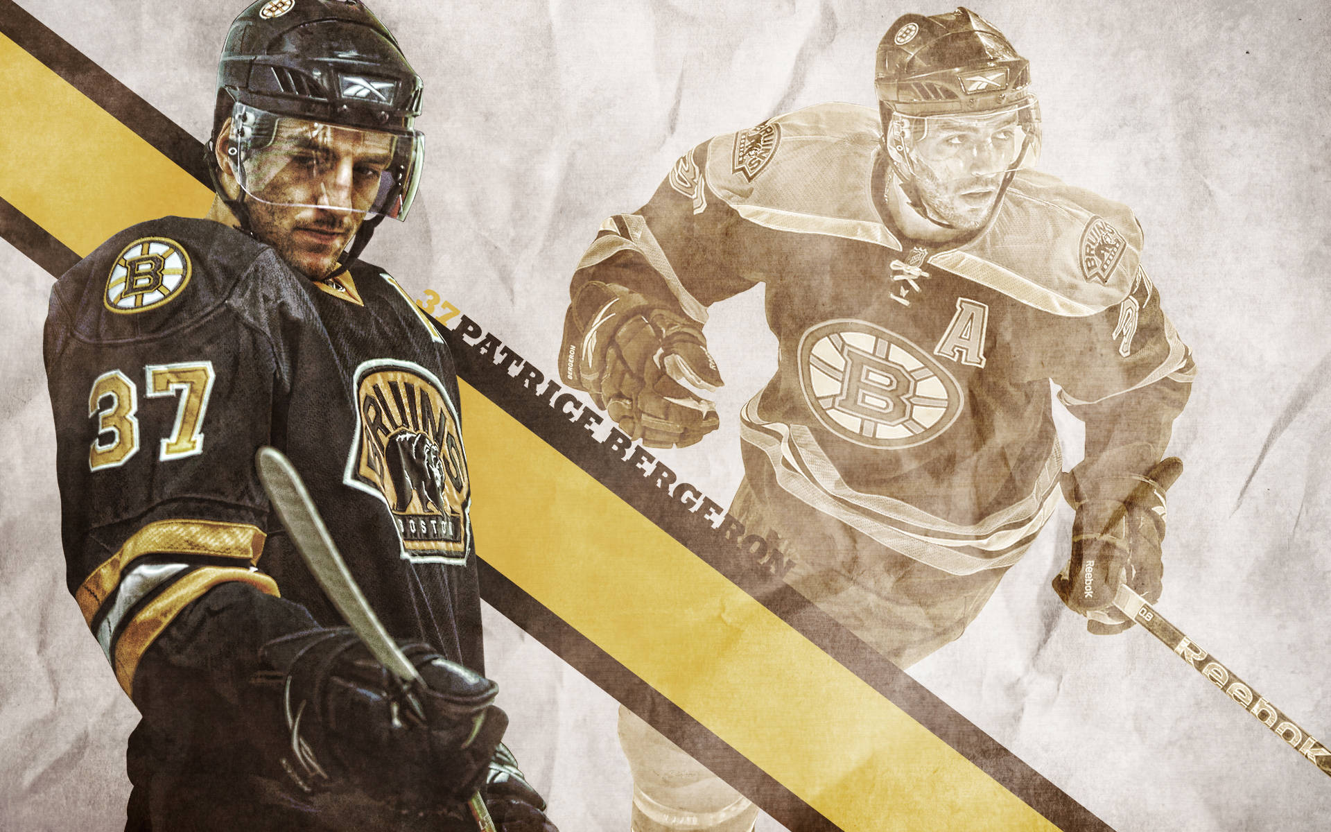 Dynamic Graphic Illustration Of Patrice Bergeron In Action