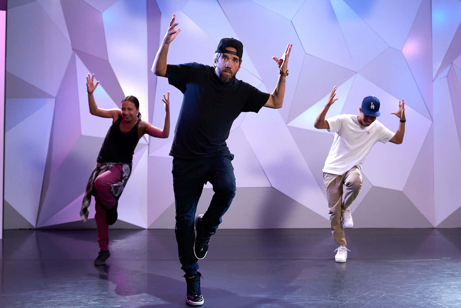 Dynamic Hip Hop Dance Trio Background