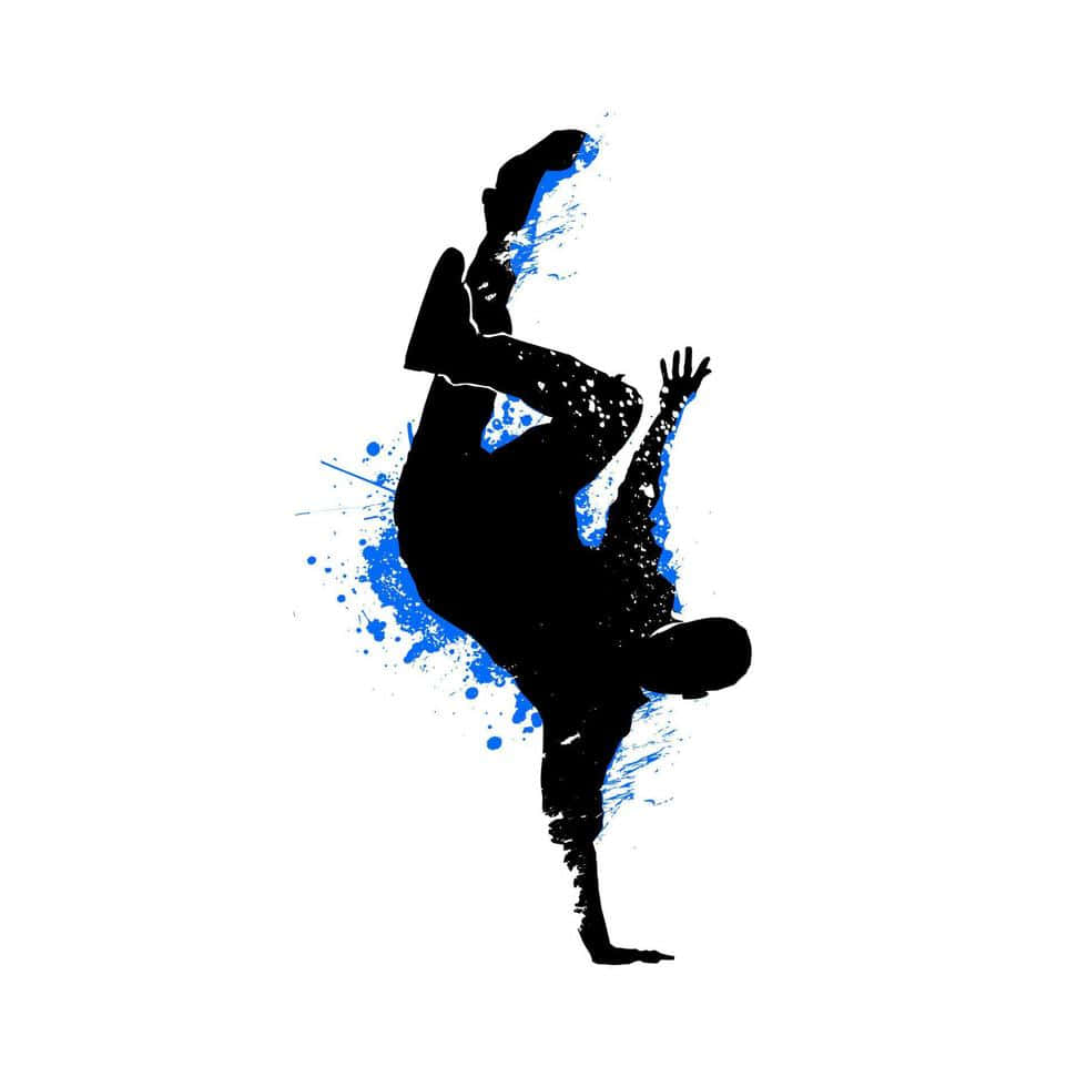 Dynamic Hip Hop Dancer Silhouette Background