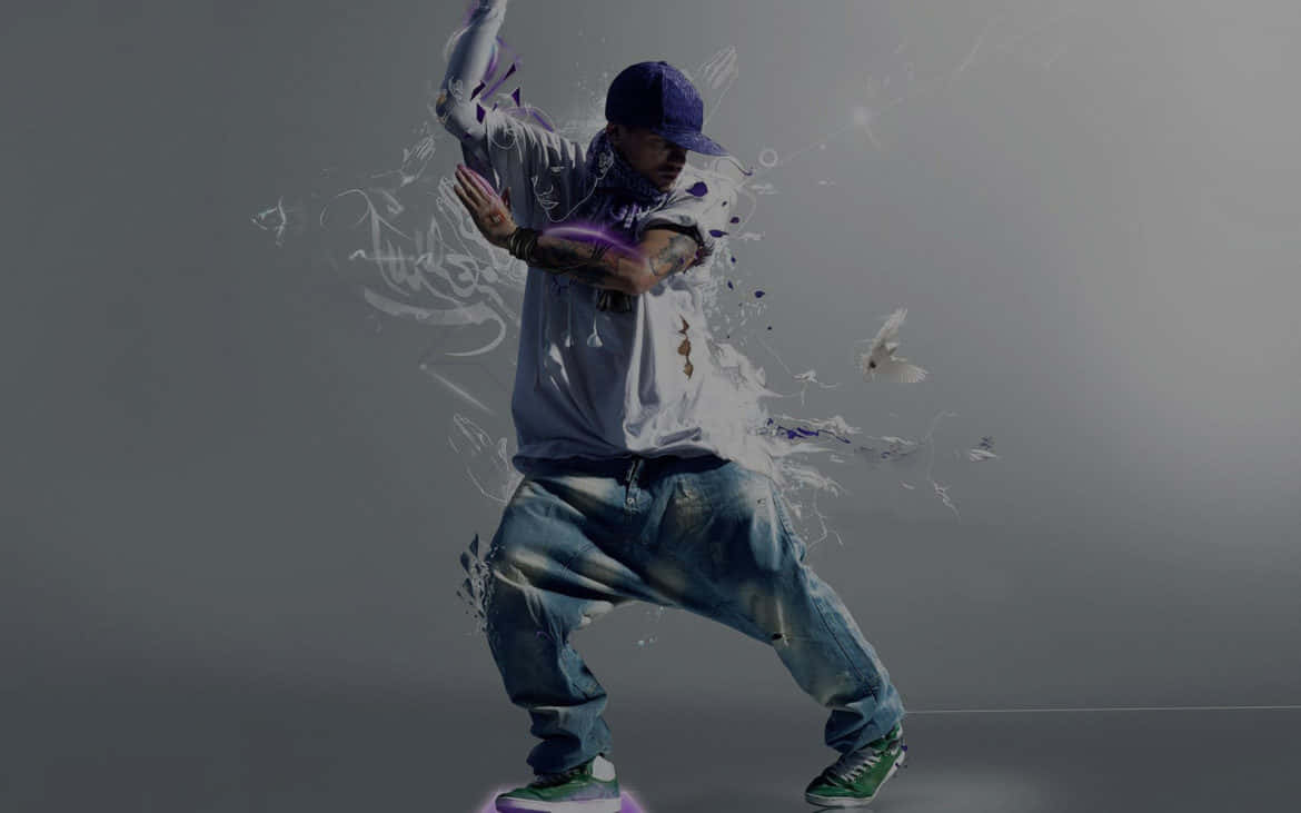 Dynamic Hip Hop Dancer Splash Effect Background
