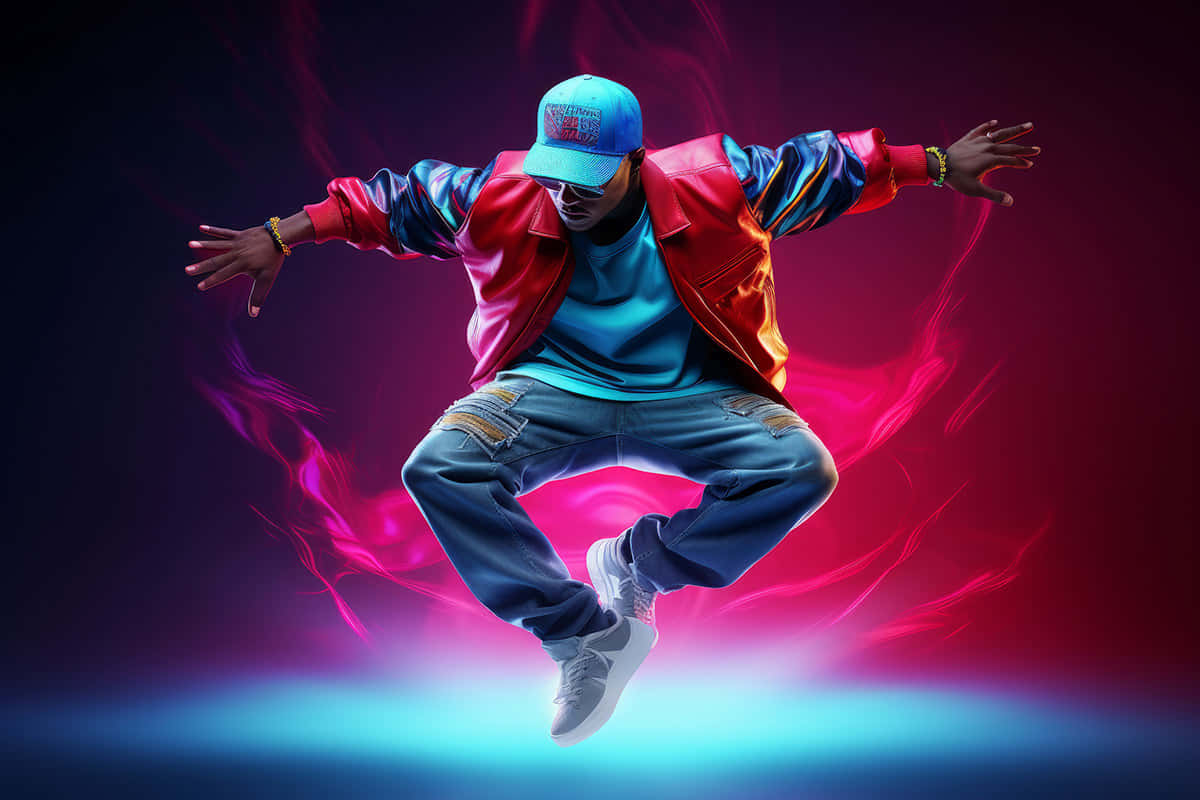 Dynamic Hip Hop Dancerin Action Background
