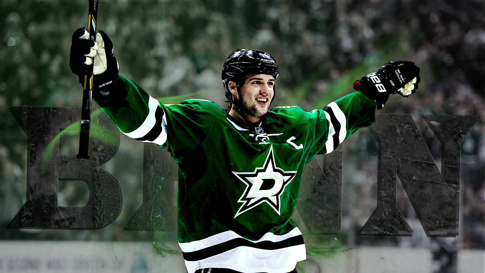 Dynamic Jamie Benn Graphic Art In Green