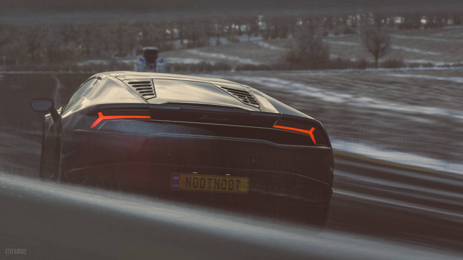 Dynamic Lamborghini Huracan Racing In Forza Horizon 4
