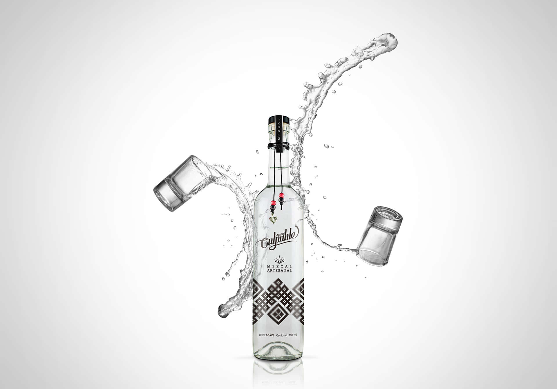 Dynamic Mezcal Bottle Splash Background