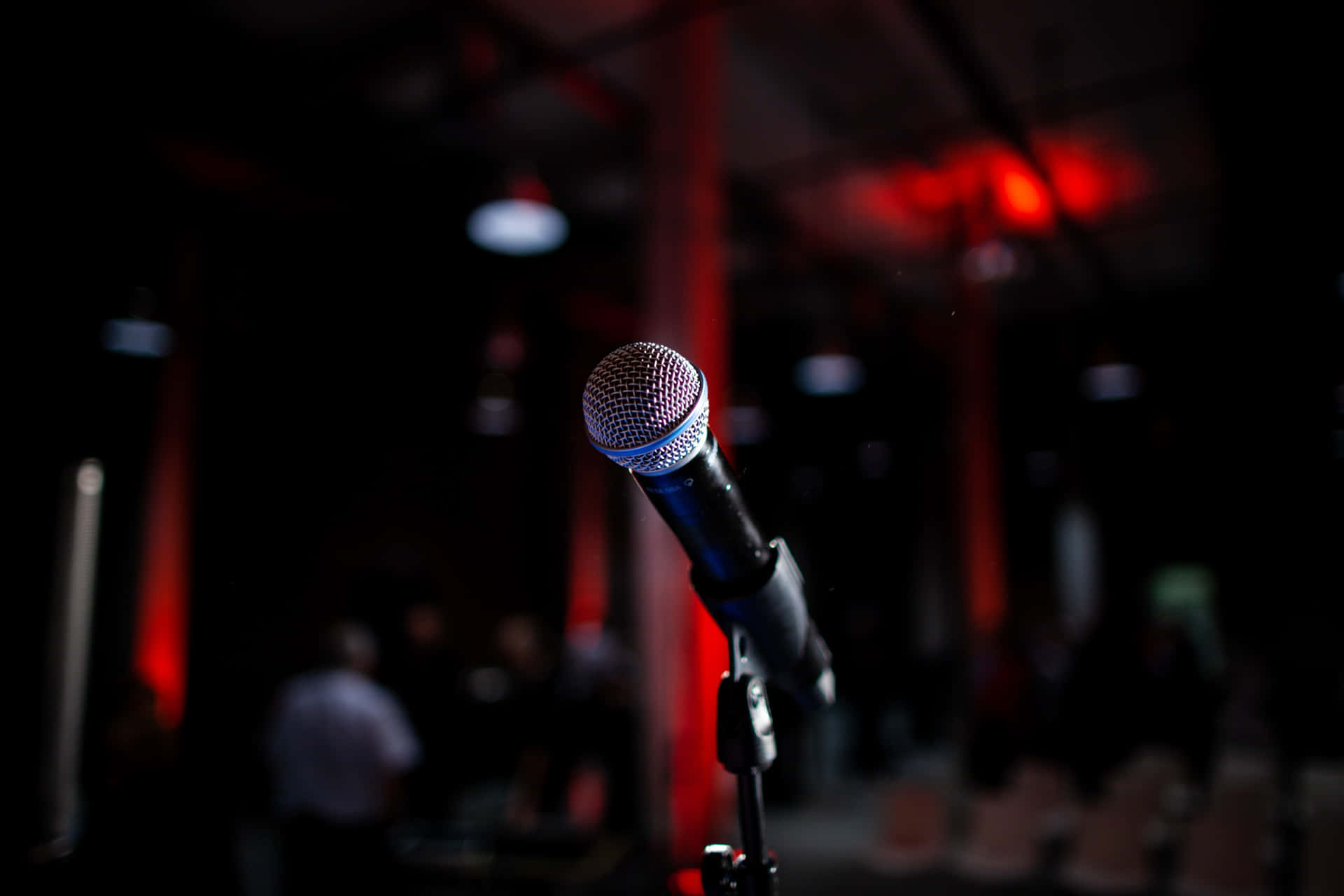 Dynamic Microphone Front And Center Background