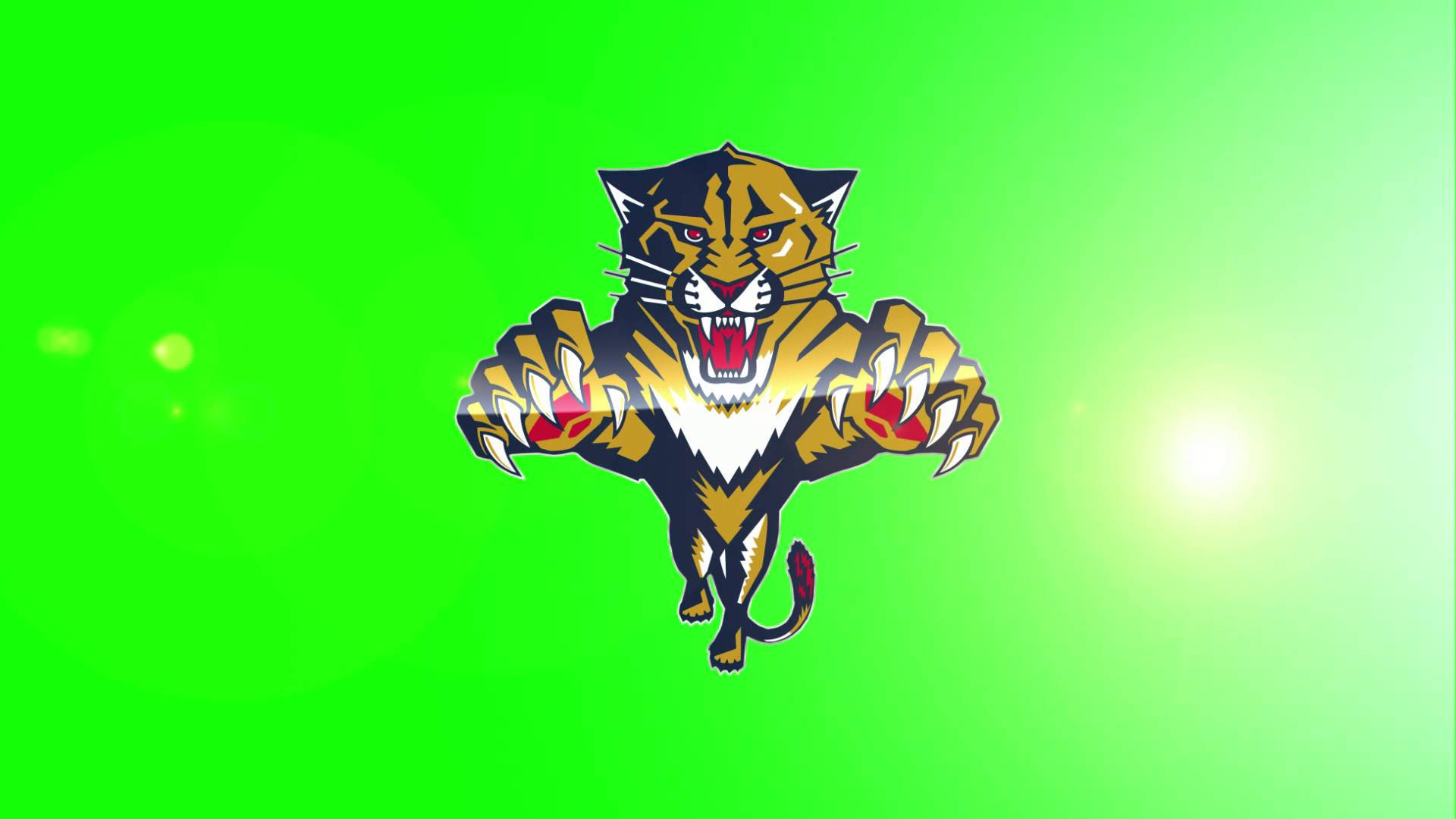 Dynamic Neon Green Florida Panthers Logo Background
