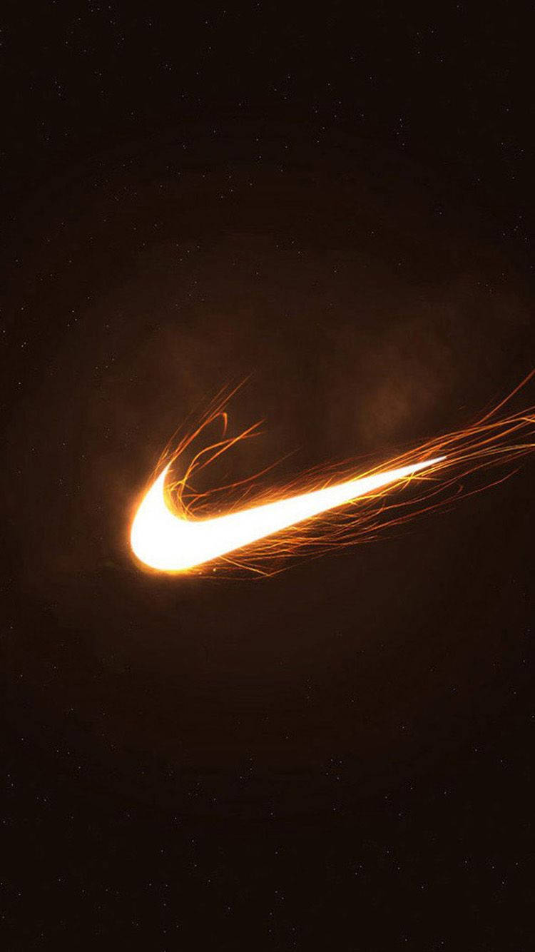 Dynamic Nike Logo Flame Background