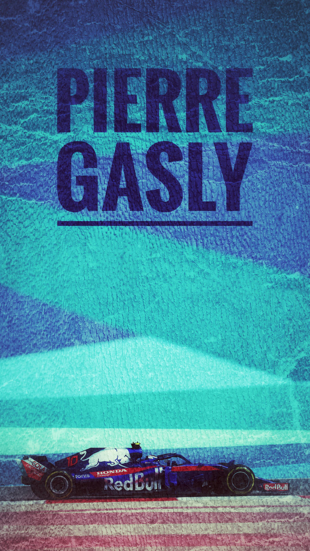 Dynamic Portrait Of Pierre Gasly Framed In Blue Gradient Background Background