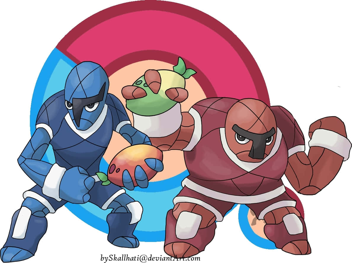 Dynamic Pose Of Sawk, The Karate Pokemon Background