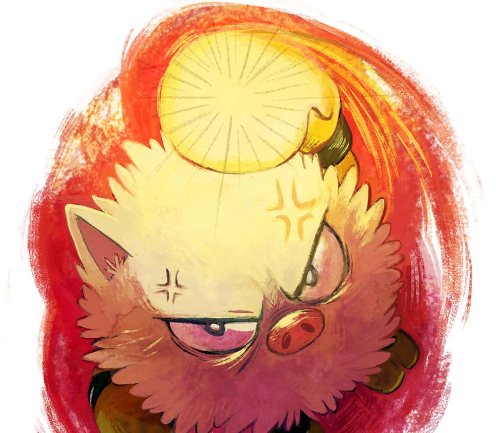 Dynamic Primeape Illustration On A White Background Background