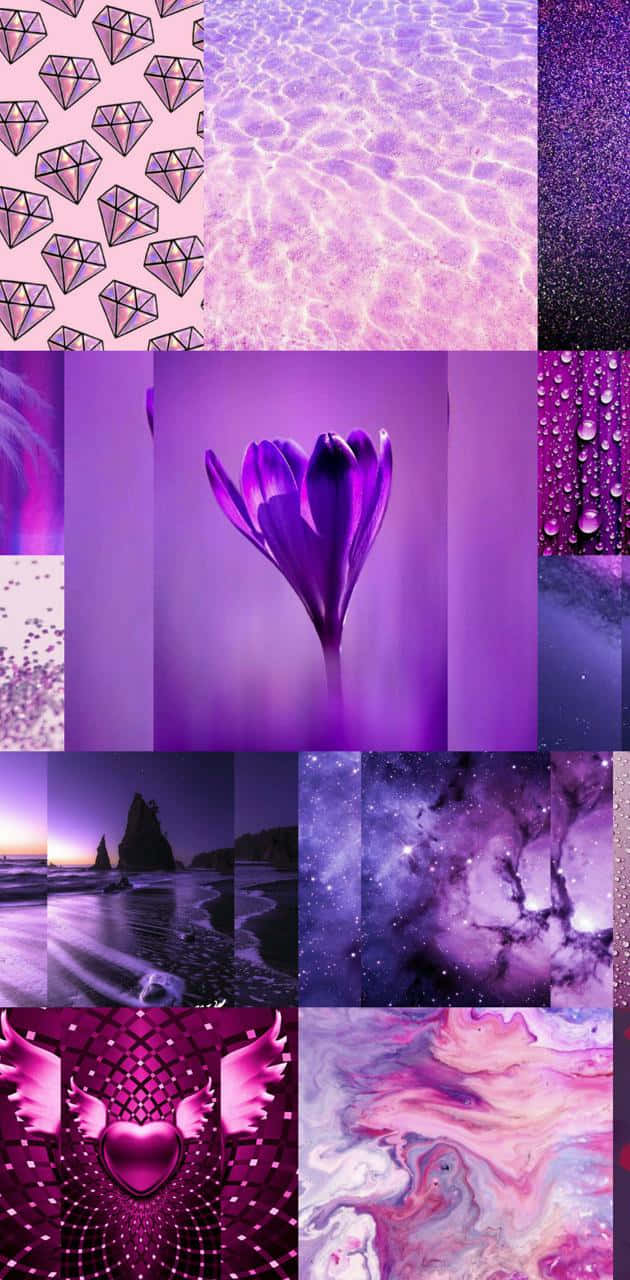 Dynamic Purple Collage Background