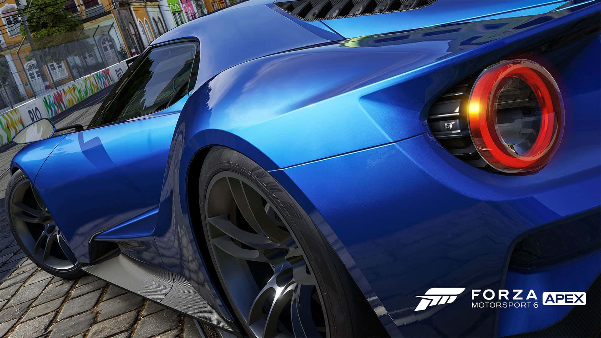 Dynamic Racing Action In Forza Motorsport Background