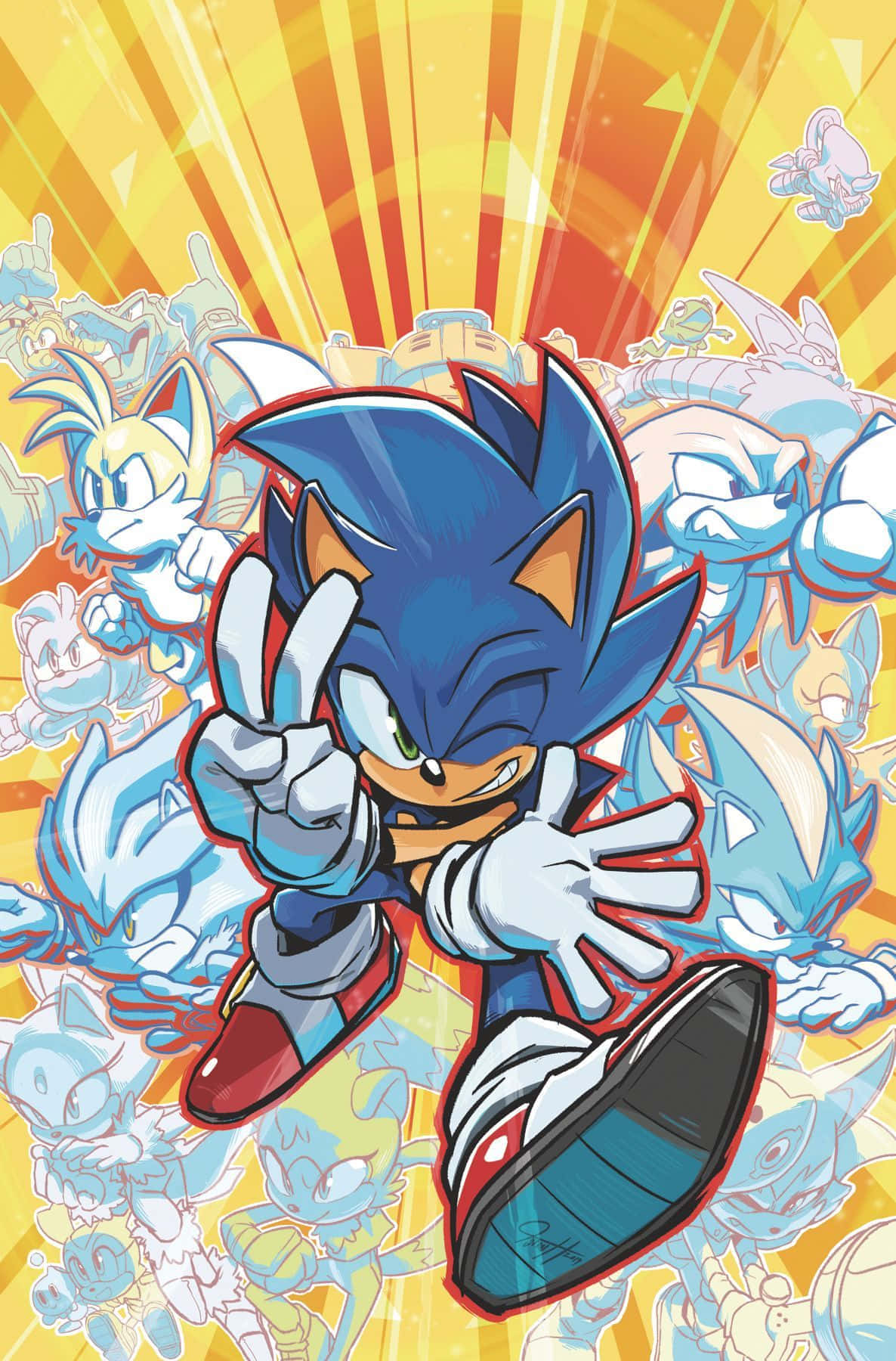 Dynamic Sonic Hero Illustration Background
