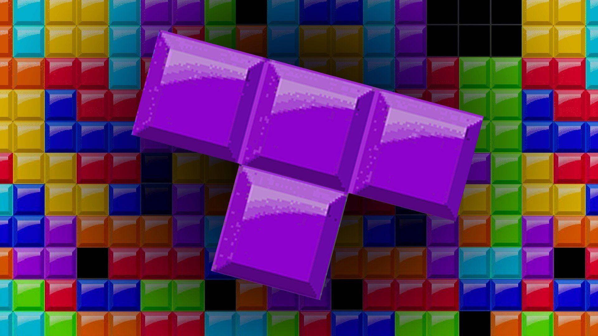 Dynamic Tetris T-tile Game Art Background