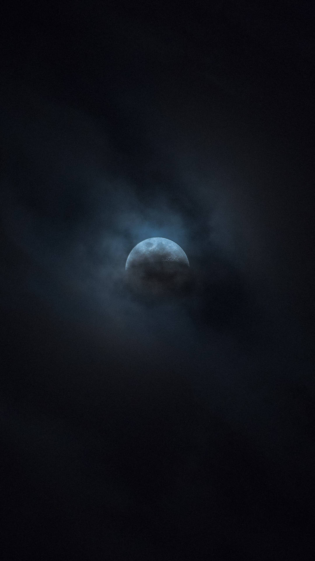 Dystopian Luna In Dark Night Sky Background