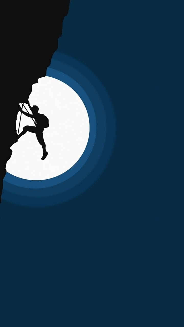 Eager Climber Silhouette Phone Background