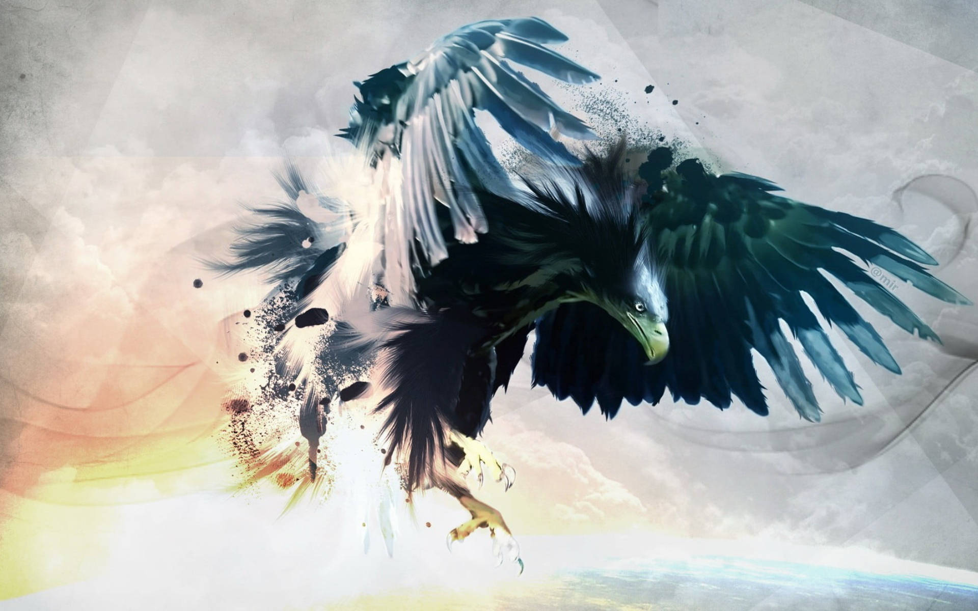 Eagle Wings Abstract Art Background