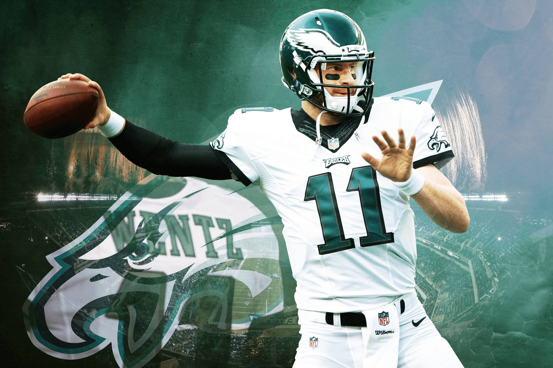 Eagles Carson Wentz Artwork Background