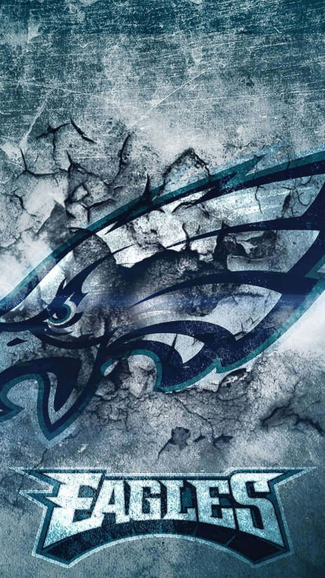 Eagles Football On Cracked Wall Background