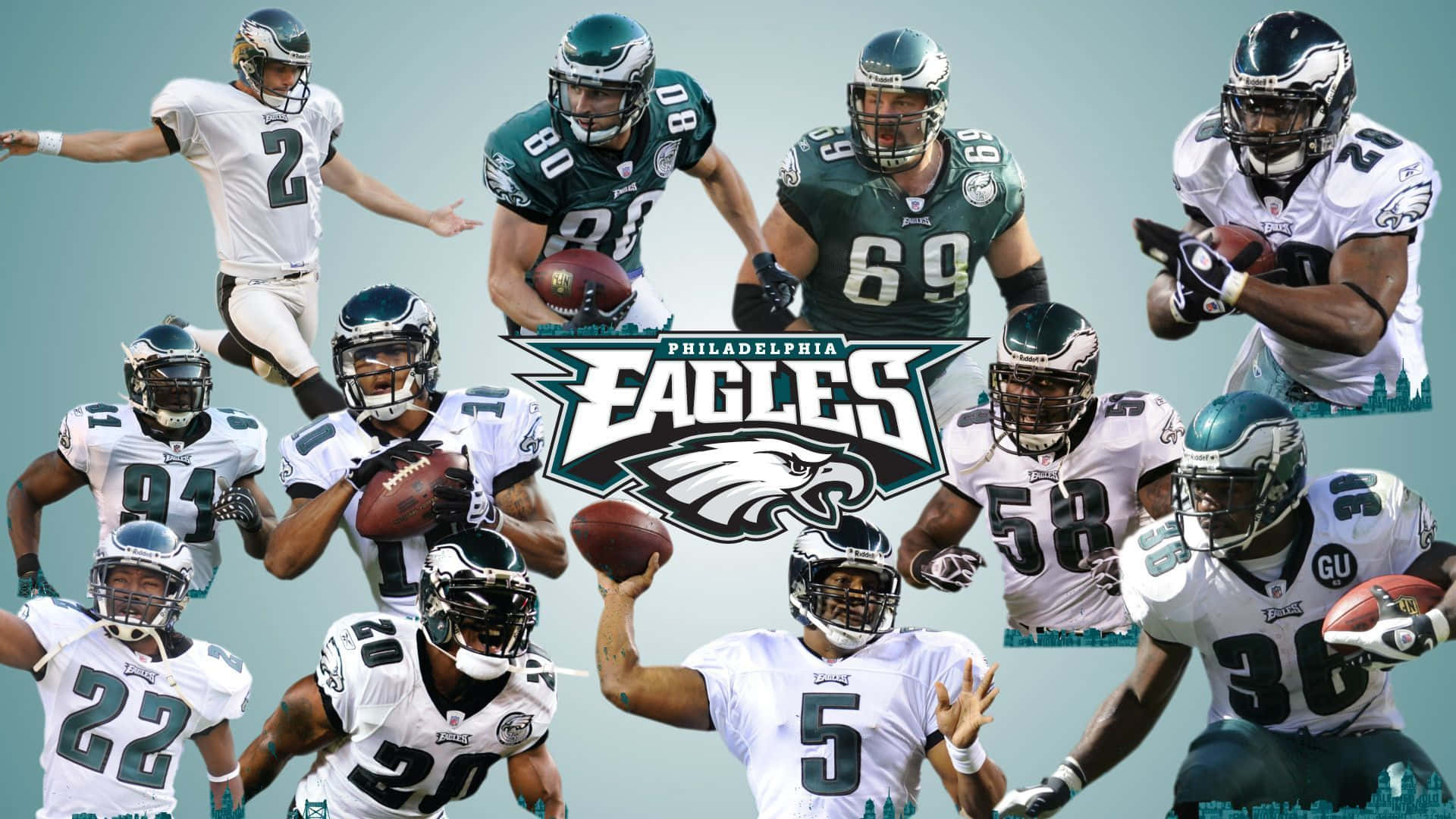 Eagles Football Whole Team Background