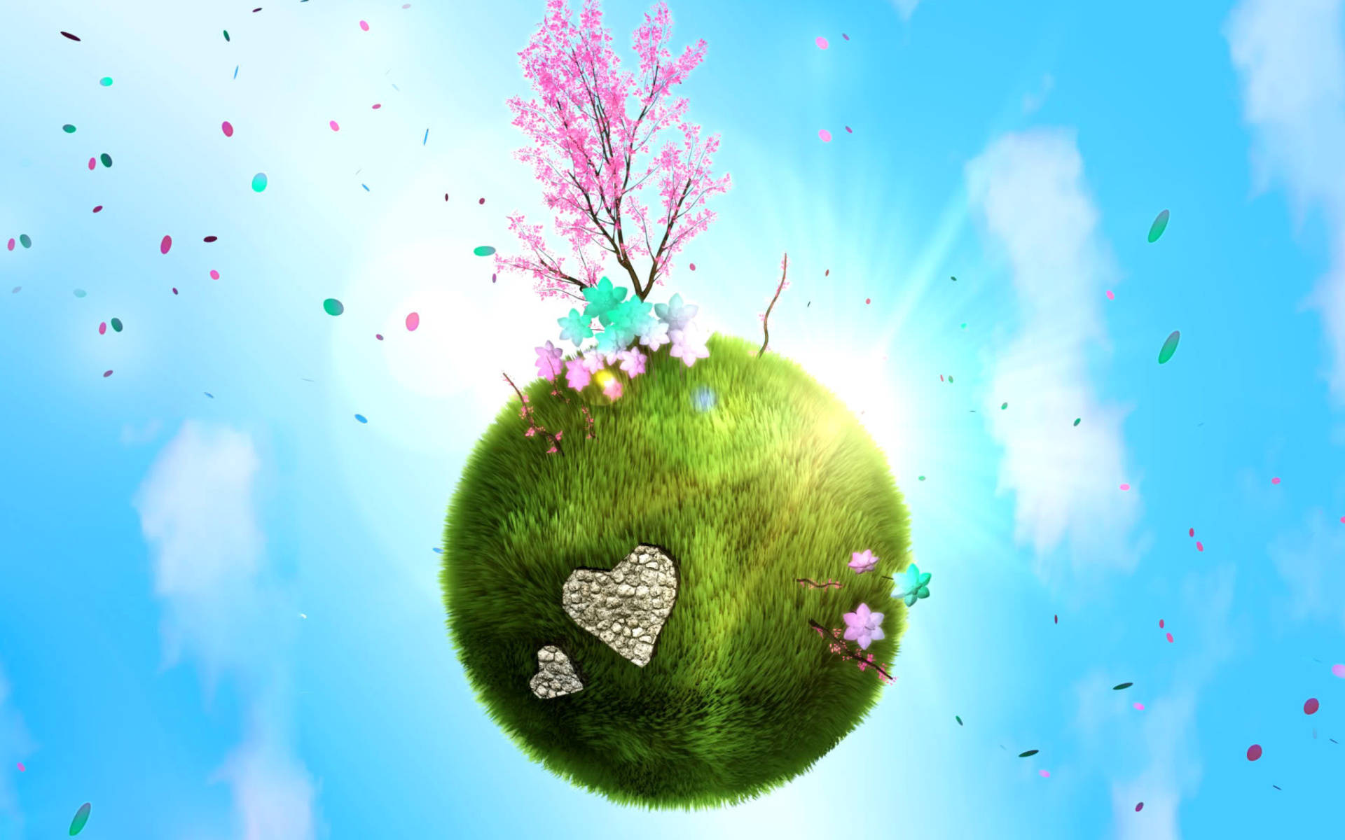 Earth Day Cherry Blossoms Background