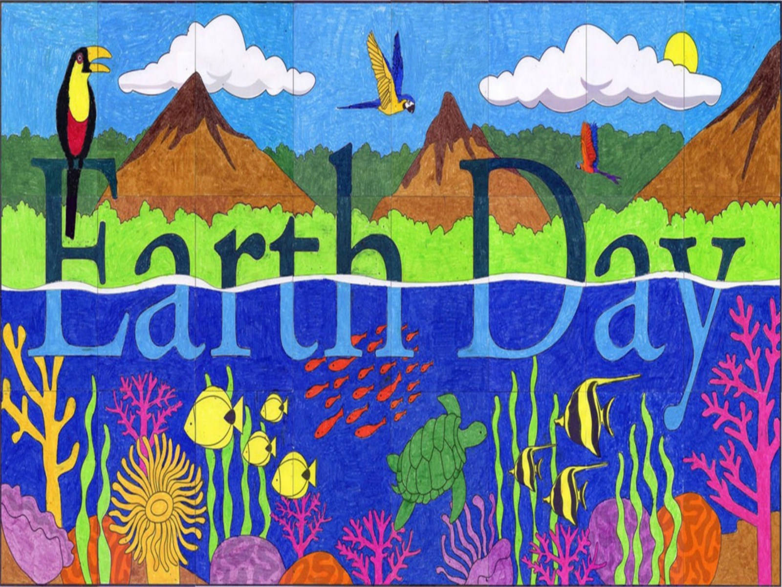 Earth Day Colorful Poster Background