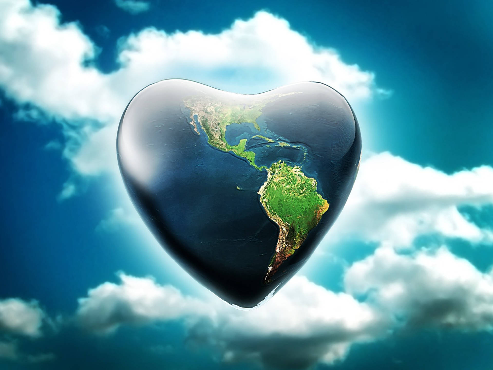 Earth Day Heart Background