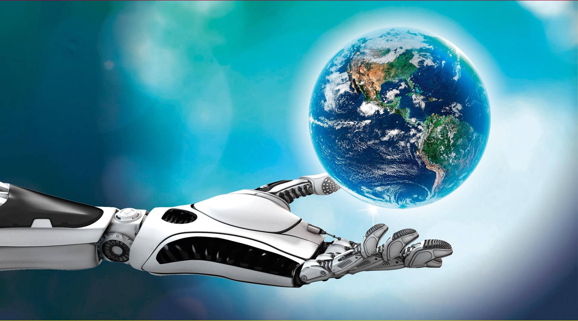 Earth Day Robot Hand Background
