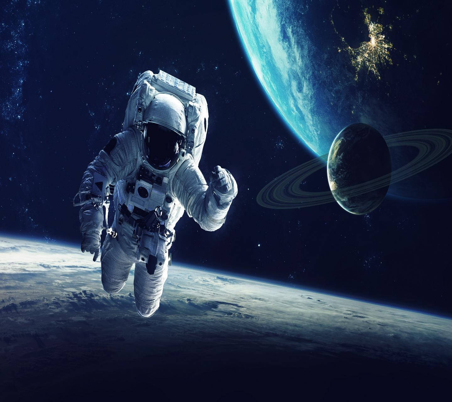Earth Drifting Astronaut Background
